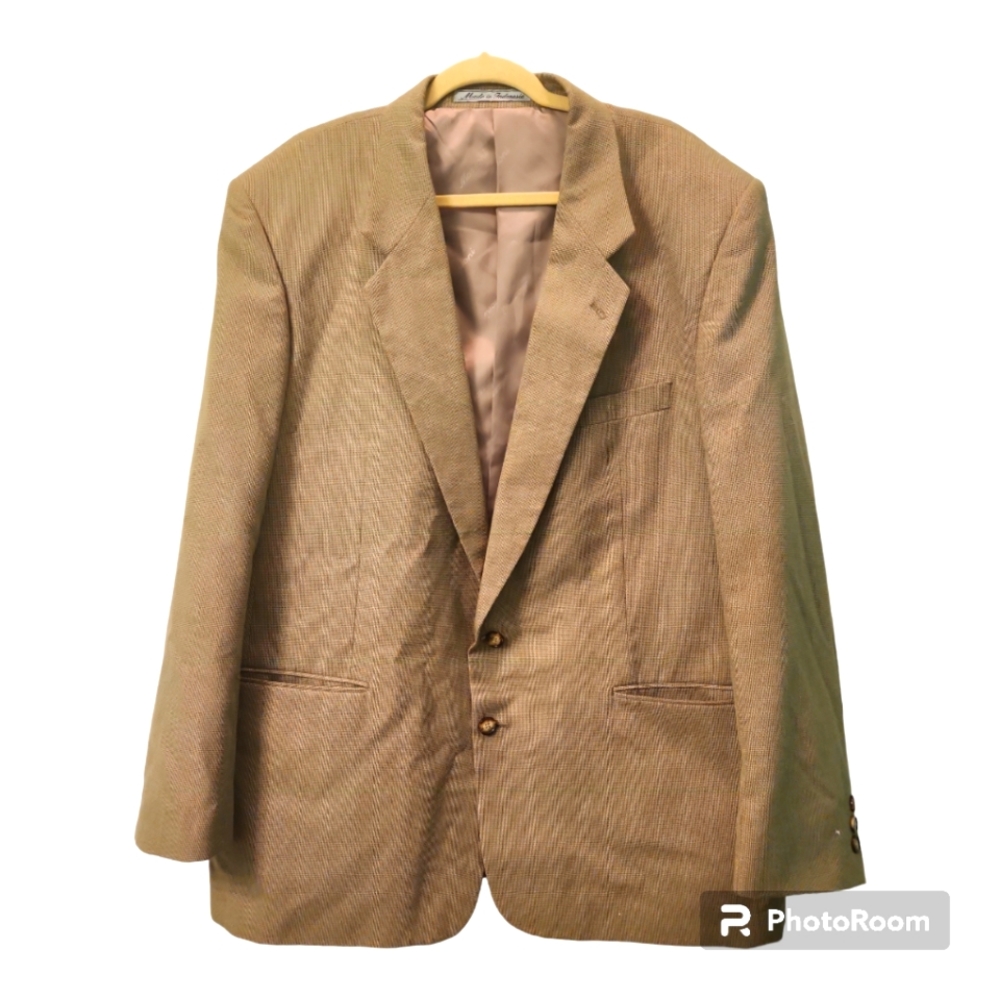 Mazzoni Khaki Green 2 Button Blazer 48L